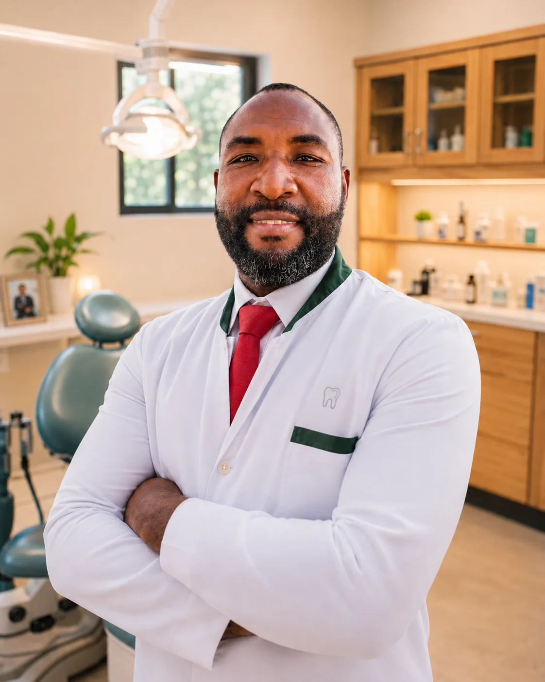 Dr JOSEPH Wooliams dans la salle de soins de la clinique